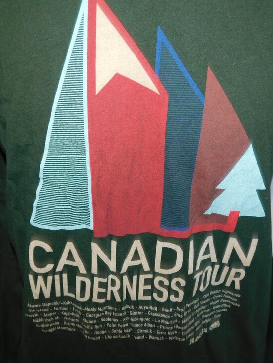 Roots Canadian Wilderness Tour Mens Medium Green Graphic Long Sleeve Shirt - Picture 2 of 9